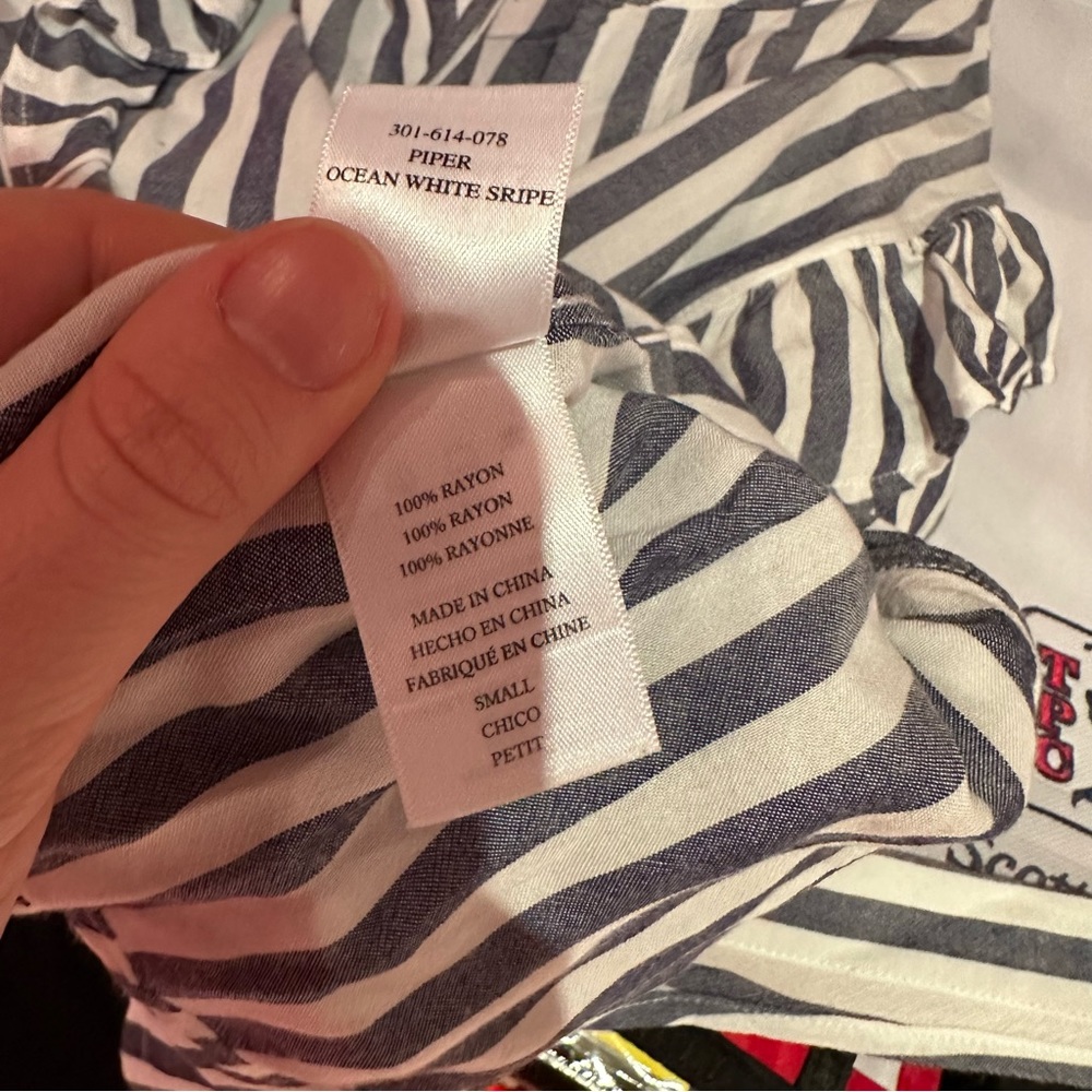 Rails Piper Button Front Striped Top - image 6